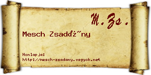 Mesch Zsadány névjegykártya